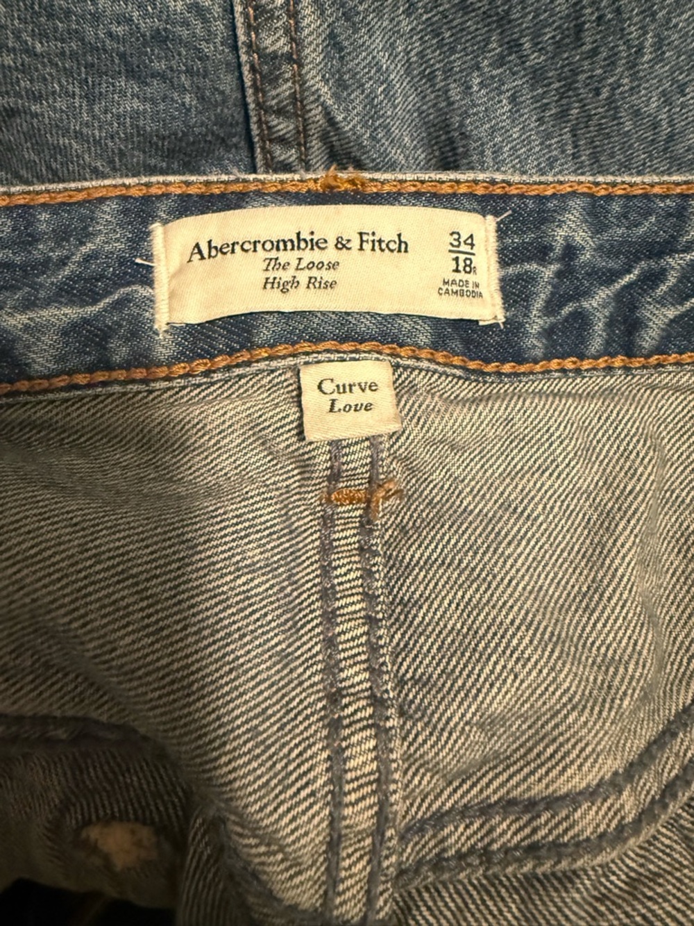 Abercrombie & Fitch Medium Blue Loose High Rise - Picture 3 of 3